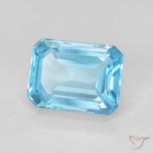 2.16 ct Blue Topaz Stone, Natural Topaz in Octagon Step Cut Shape for Sale