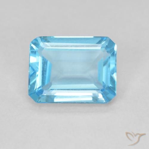 1.70ct Natural Swiss Blue Topaz, Emerald Cut, VVS