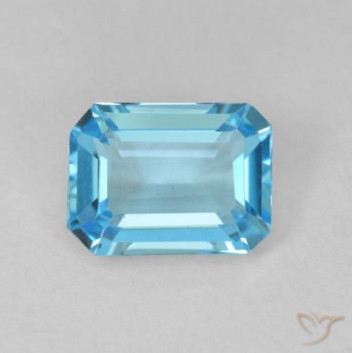 1.99ct Natural Swiss Blue Topaz, Emerald Cut, VVS