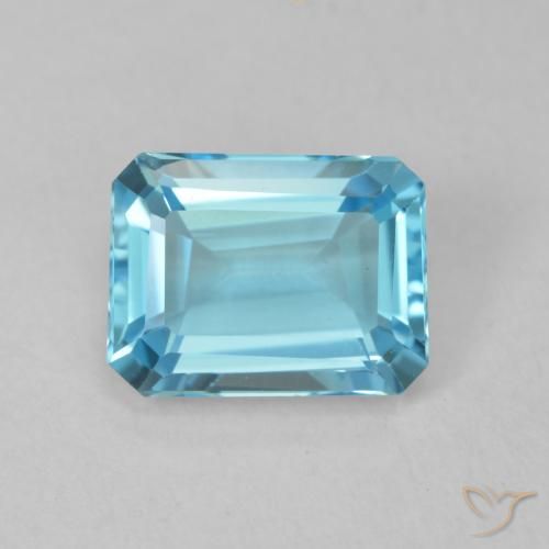 2.04ct Natural Swiss Blue Topaz, Emerald Cut, VVS