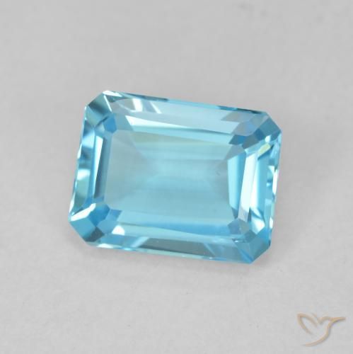 2.04 ct Blue Topaz Stone, Natural Topaz in Octagon Step Cut Shape for Sale