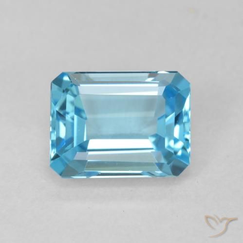 2.09ct Natural Swiss Blue Topaz, Emerald Cut, VVS