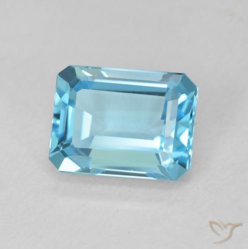 2.09 ct Blue Topaz Stone, Natural Topaz in Octagon Step Cut Shape for Sale