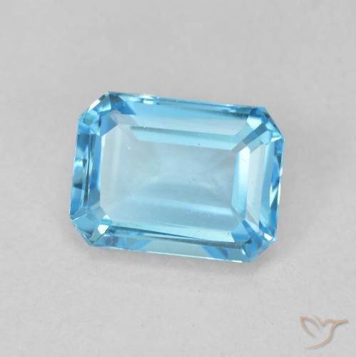 2.11 ct Blue Topaz Stone, Natural Topaz in Octagon Step Cut Shape for Sale