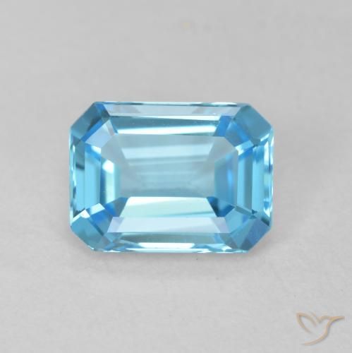 1.80ct Natural Swiss Blue Topaz, Emerald Cut, VVS
