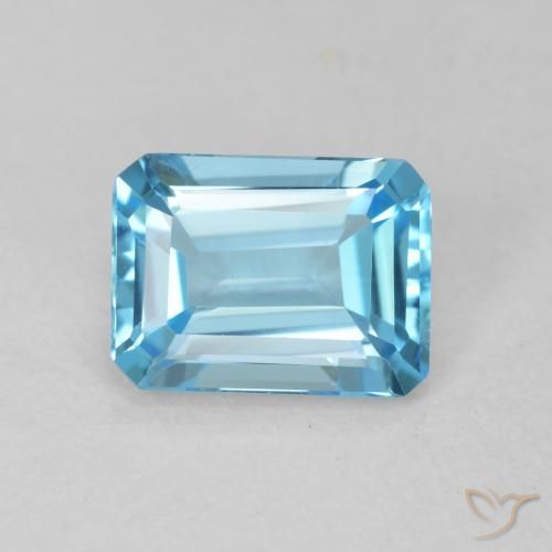 1.81ct Natural Swiss Blue Topaz, Emerald Cut, VVS