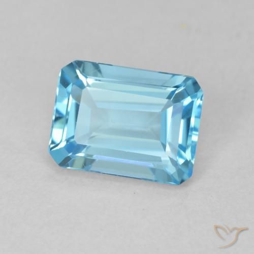 1.81 ct Blue Topaz Stone, Natural Topaz in Octagon Step Cut Shape for Sale