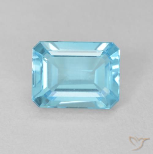 2.02ct Natural Swiss Blue Topaz, Emerald Cut, VVS