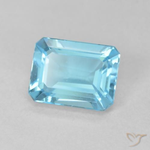 2.02 ct Blue Topaz Stone, Natural Topaz in Octagon Step Cut Shape for Sale