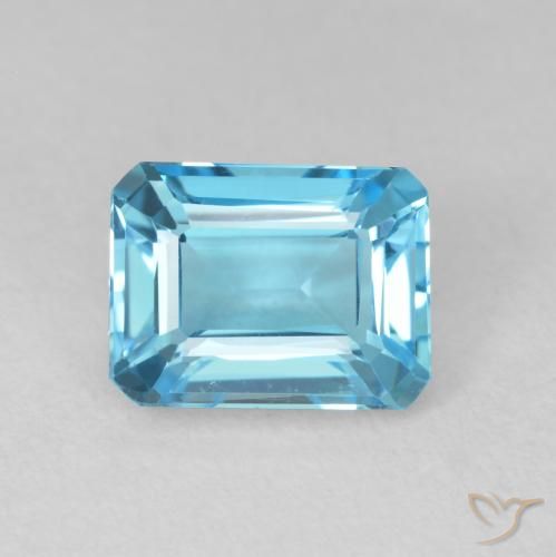 2.20ct Natural Swiss Blue Topaz, Emerald Cut, VVS