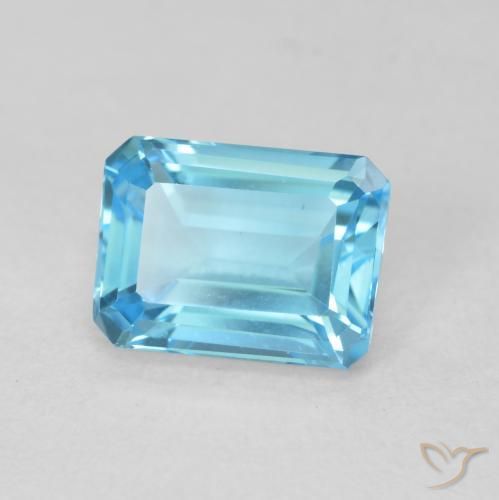 2.14 ct Blue Topaz Stone, Natural Topaz in Octagon Step Cut Shape for Sale