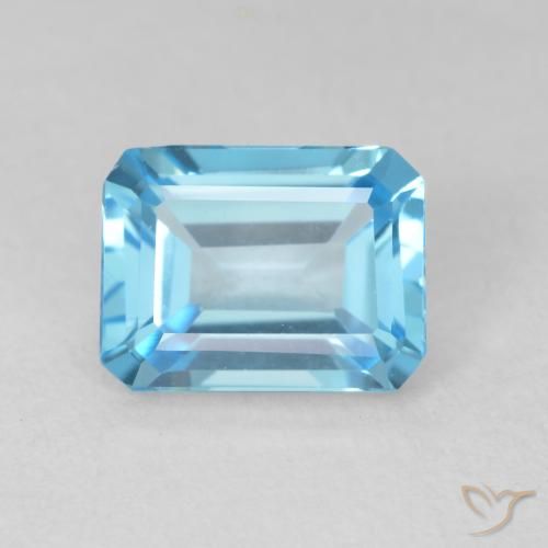 2.08ct Natural Swiss Blue Topaz, Emerald Cut, VVS