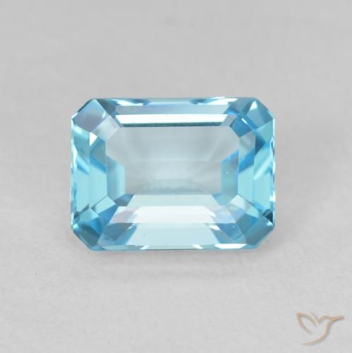 2.20ct Natural Swiss Blue Topaz, Emerald Cut, VVS