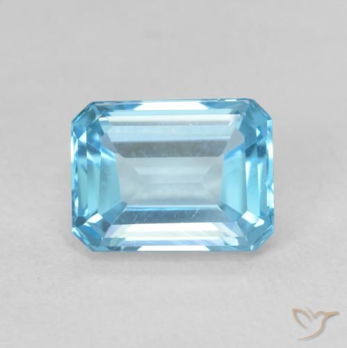 2.14 ct Blue Topaz Stone, Natural Topaz in Octagon Step Cut Shape for Sale