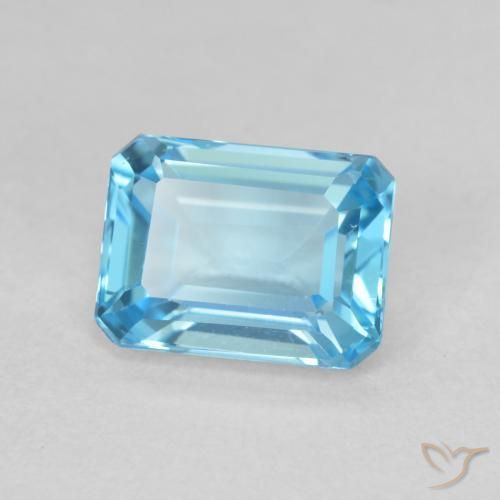 1.99 ct Blue Topaz Stone, Natural Topaz in Octagon Step Cut Shape for Sale