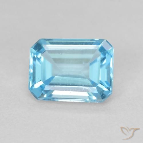 2.12ct Natural Swiss Blue Topaz, Emerald Cut, VVS