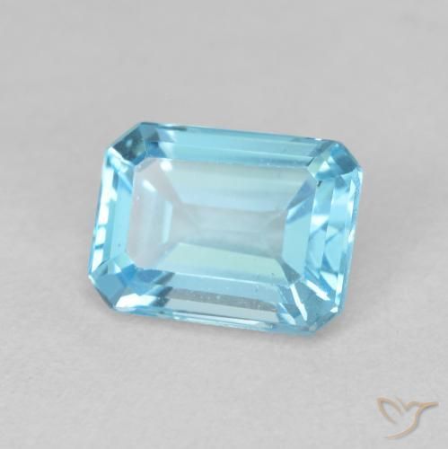 2.12 ct Blue Topaz Stone, Natural Topaz in Octagon Step Cut Shape for Sale