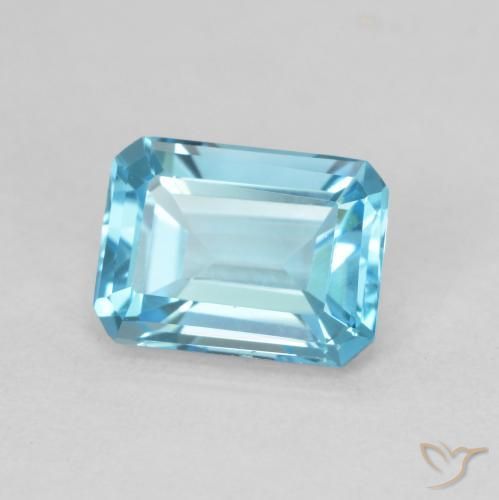 1.84ct Natural Swiss Blue Topaz, Emerald Cut, VVS