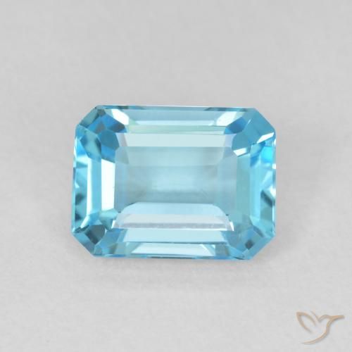 1.86ct Natural Swiss Blue Topaz, Emerald Cut, VVS
