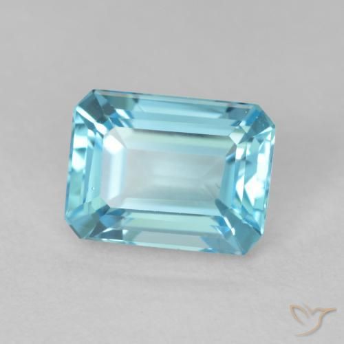 2.00 ct Blue Topaz Stone, Natural Topaz in Octagon Step Cut Shape for Sale