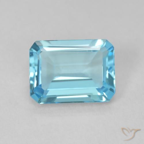1.77ct Natural Light Sky Blue Topaz, Emerald Cut, VVS
