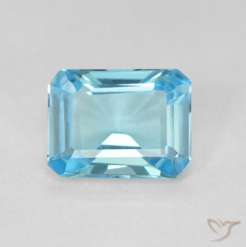 1.68ct Natural Swiss Blue Topaz, Emerald Cut, VVS