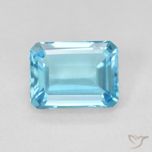 1.93ct Natural Swiss Blue Topaz, Emerald Cut, VVS