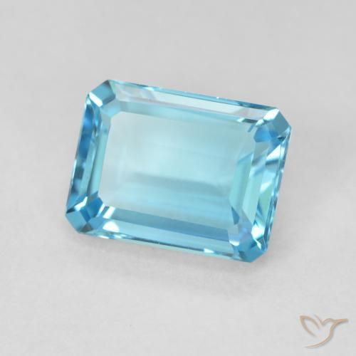 1.93 ct Blue Topaz Stone, Natural Topaz in Octagon Step Cut Shape for Sale
