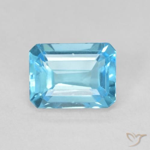 1.87ct Natural Swiss Blue Topaz, Emerald Cut, VVS