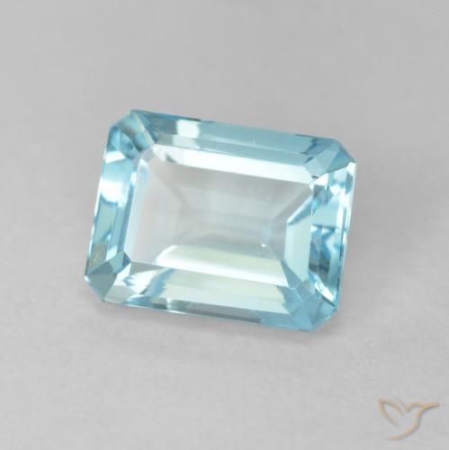 1.97 ct Blue Topaz Stone, Natural Topaz in Octagon Step Cut Shape for Sale