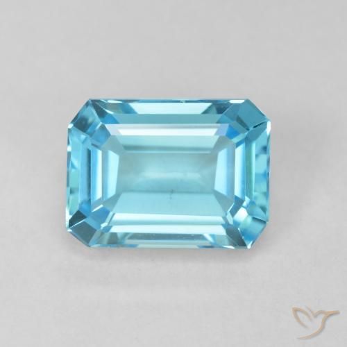 2.08ct Natural Swiss Blue Topaz, Emerald Cut, VVS