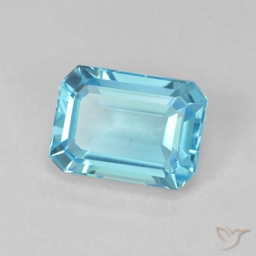 2.08 ct Blue Topaz Stone, Natural Topaz in Octagon Step Cut Shape for Sale