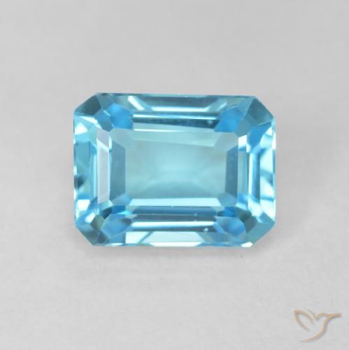 2.08ct Natural Swiss Blue Topaz, Emerald Cut, VVS