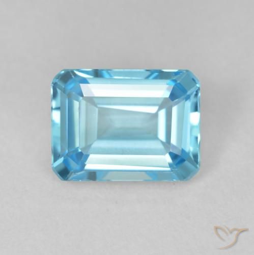 1.95ct Natural Swiss Blue Topaz, Emerald Cut, VVS
