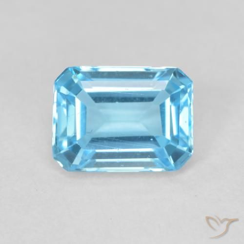 1.98ct Natural Swiss Blue Topaz, Emerald Cut, VVS-VS