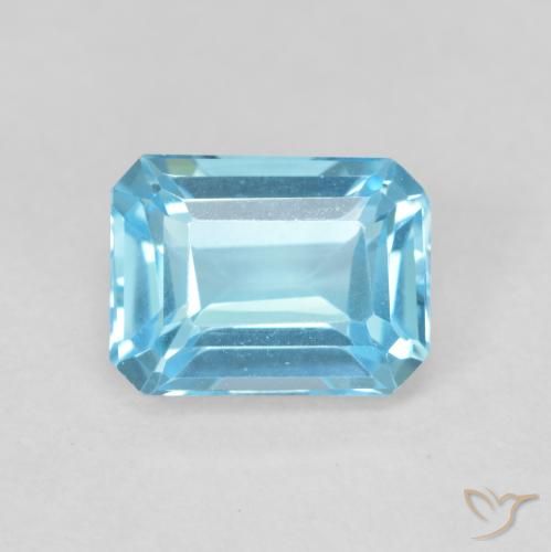 2.13ct Natural Swiss Blue Topaz, Emerald Cut, VVS-VS