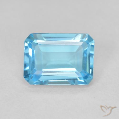1.83ct Natural Swiss Blue Topaz, Emerald Cut, VVS-VS
