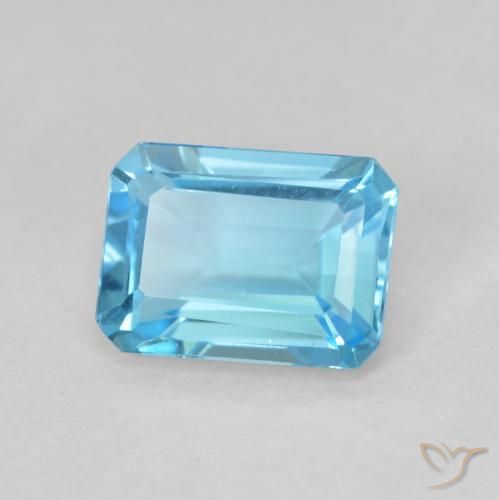 1.83 ct Blue Topaz Stone, Natural Topaz in Octagon Step Cut Shape for Sale