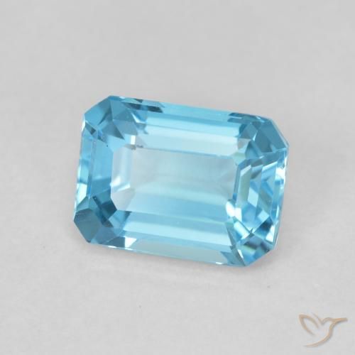 2.00 ct Blue Topaz Stone, Natural Topaz in Octagon Step Cut Shape for Sale