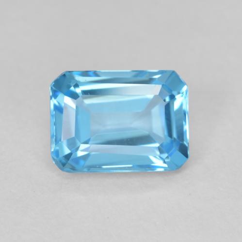 1.90ct Natural Swiss Blue Topaz, Emerald Cut, VVS-VS