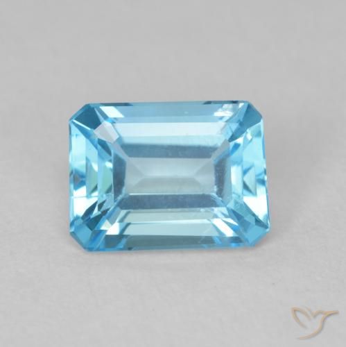 1.89ct Natural Swiss Blue Topaz, Emerald Cut, VVS-VS