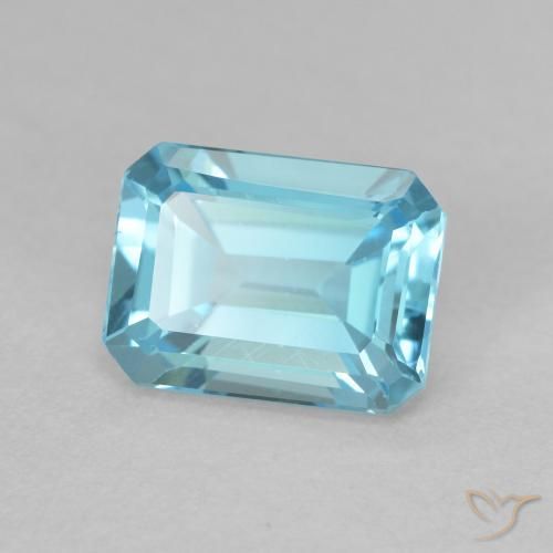 2.08 ct Blue Topaz Stone, Natural Topaz in Octagon Step Cut Shape for Sale