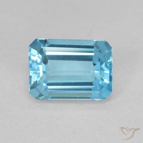 2.10ct Natural Swiss Blue Topaz, Emerald Cut, VVS-VS