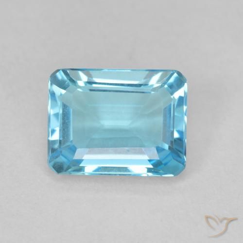 1.79ct Natural Light Blue Topaz, Emerald Cut, VVS-VS