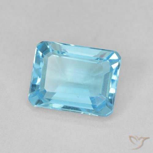 1.79 ct Blue Topaz Stone, Natural Topaz in Octagon Step Cut Shape for Sale