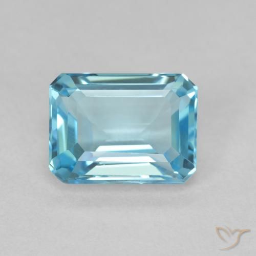 2.08ct Natural Light Blue Topaz, Emerald Cut, VVS-VS