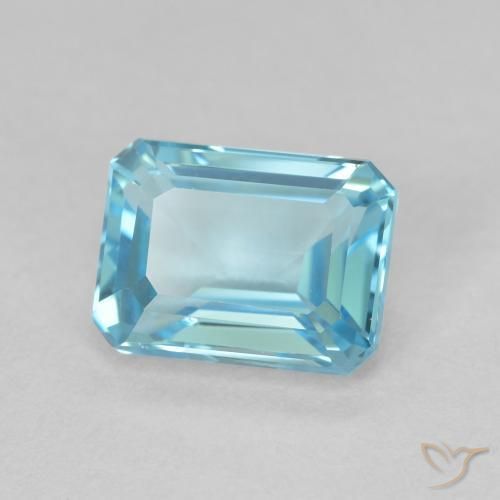 2.08 ct Blue Topaz Stone, Natural Topaz in Octagon Step Cut Shape for Sale