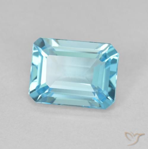 1.94 ct Blue Topaz Stone, Natural Topaz in Octagon Step Cut Shape for Sale