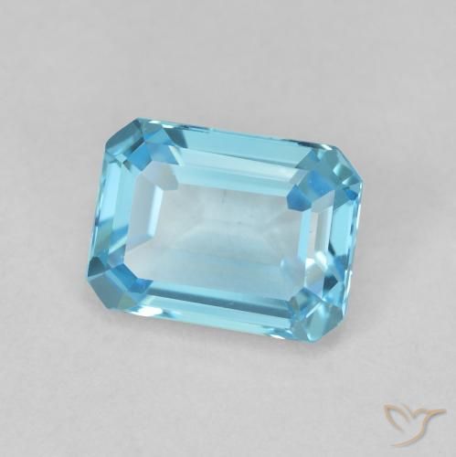 2.00 ct Blue Topaz Stone, Natural Topaz in Octagon Step Cut Shape for Sale