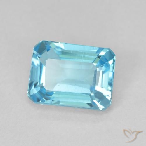 1.91 ct Blue Topaz Stone, Natural Topaz in Octagon Step Cut Shape for Sale